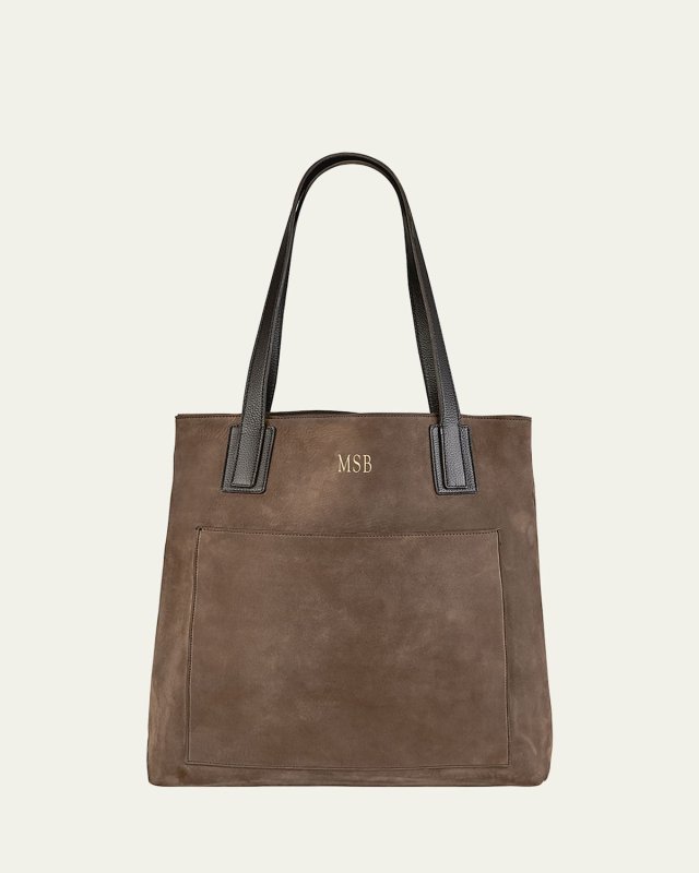 Metro Nubuck Leather Tote Bag, Personalized